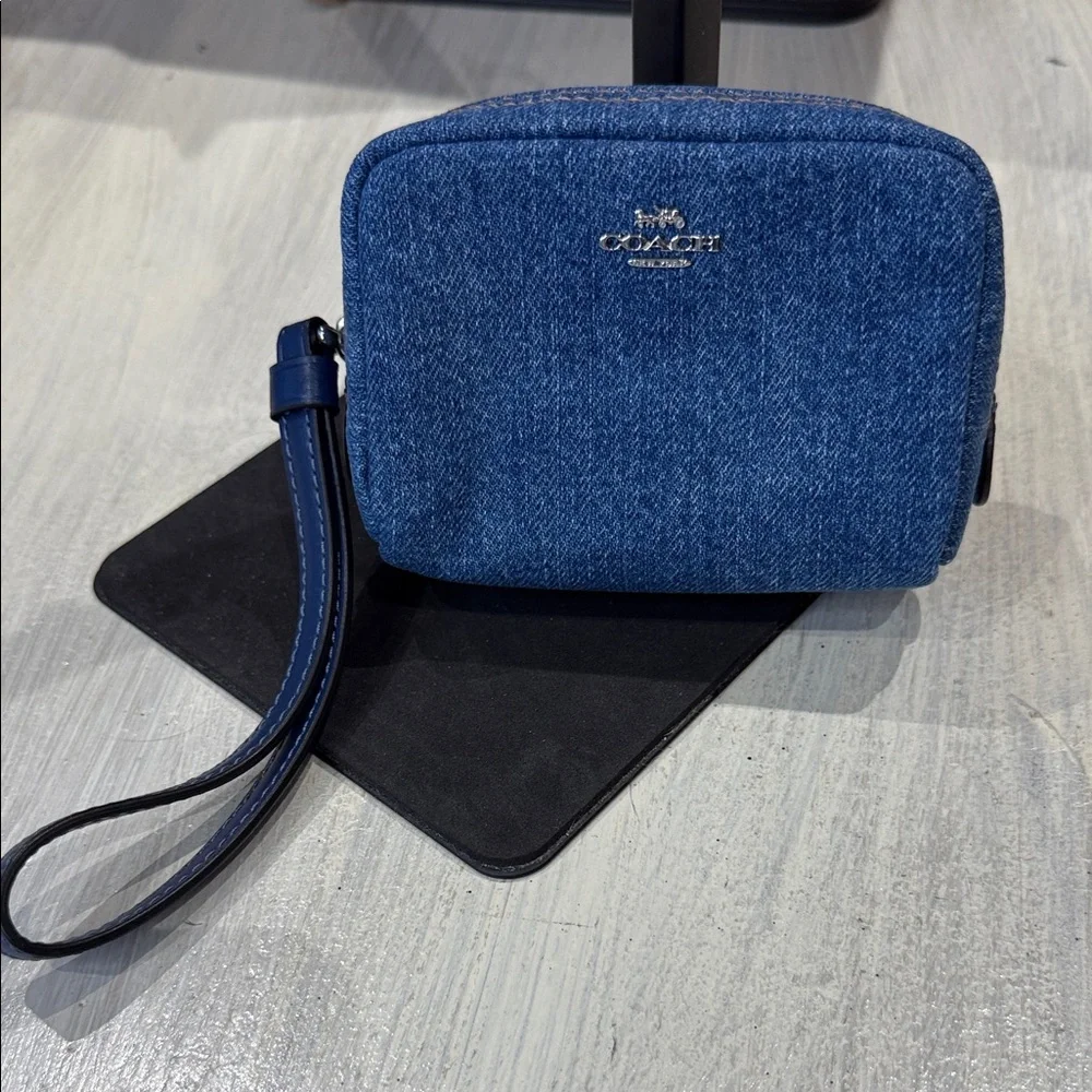 Coach Denim Blue Wristlet